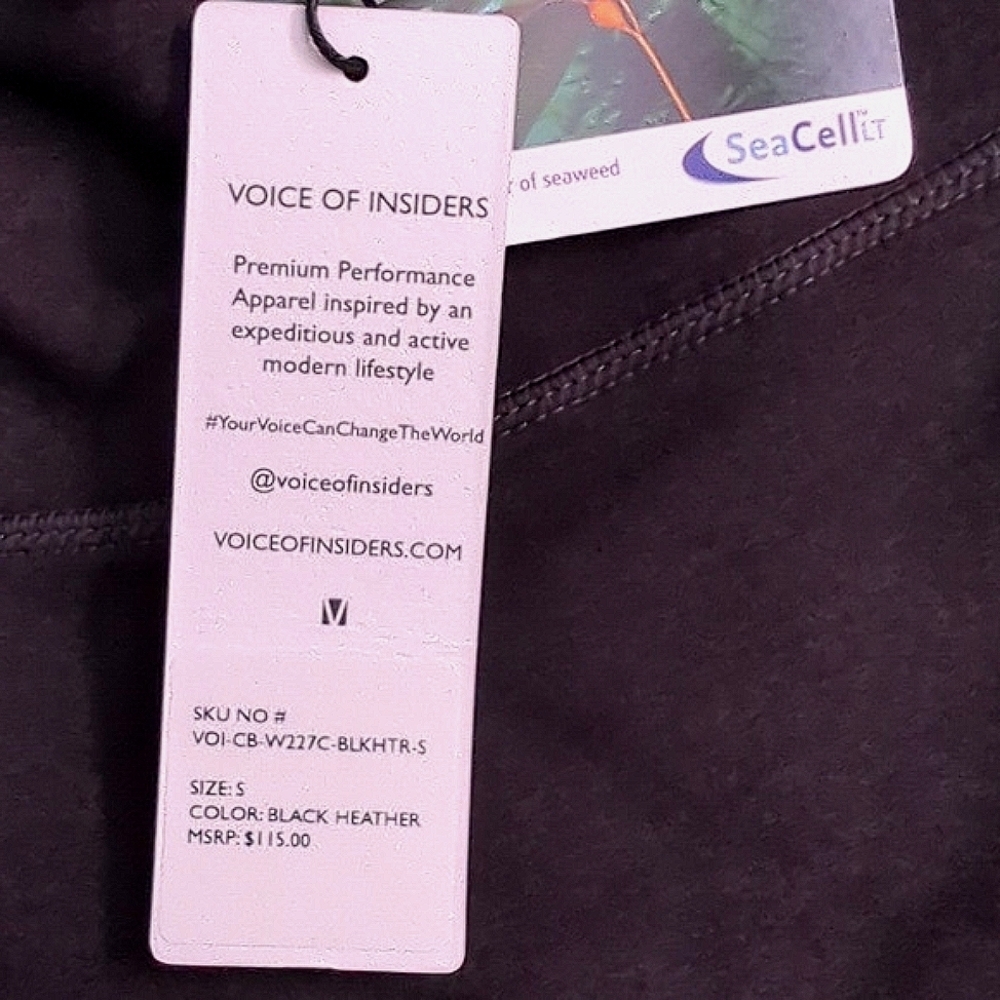 Leggings S Voice of Insiders SeaCell Wellness Charcoal Gray Athletic Wear - Picture 8 of 11